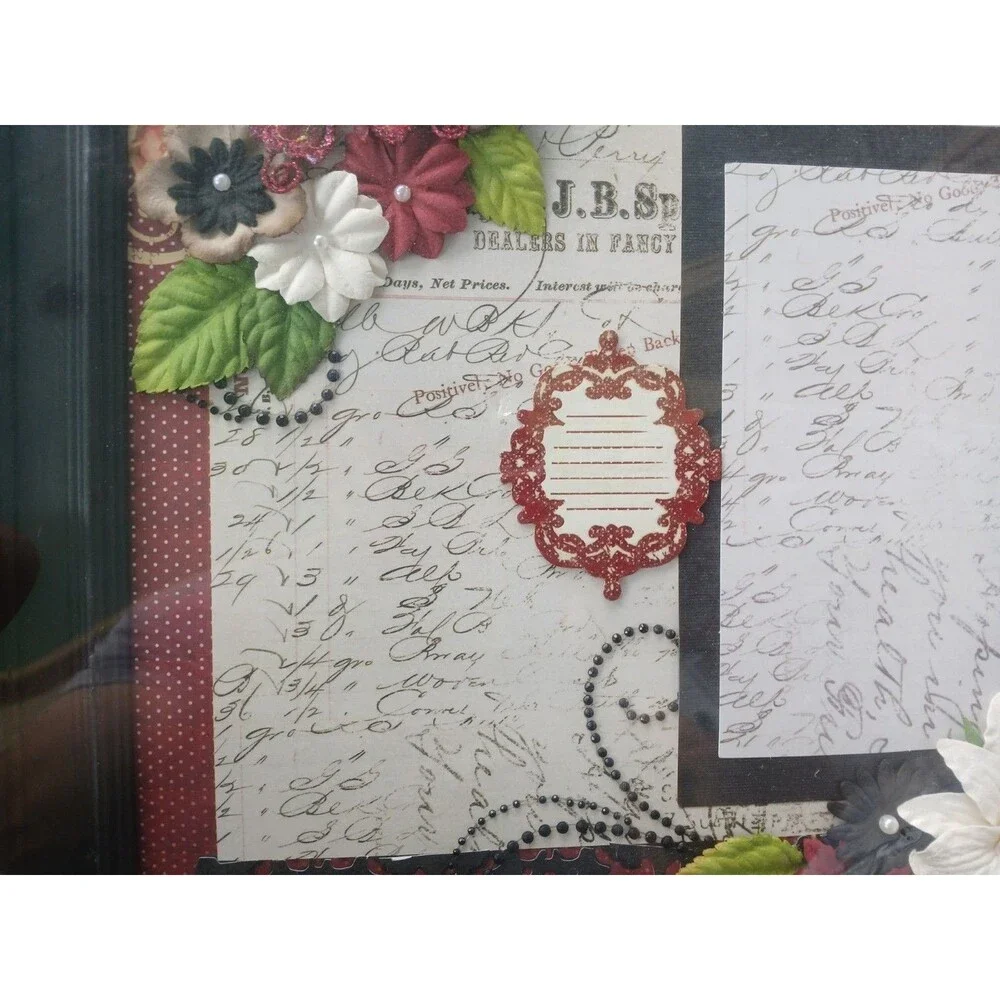 3D Butterflies & Flowers Just Add Photo Recollections-Framed Scrapbook Page-New